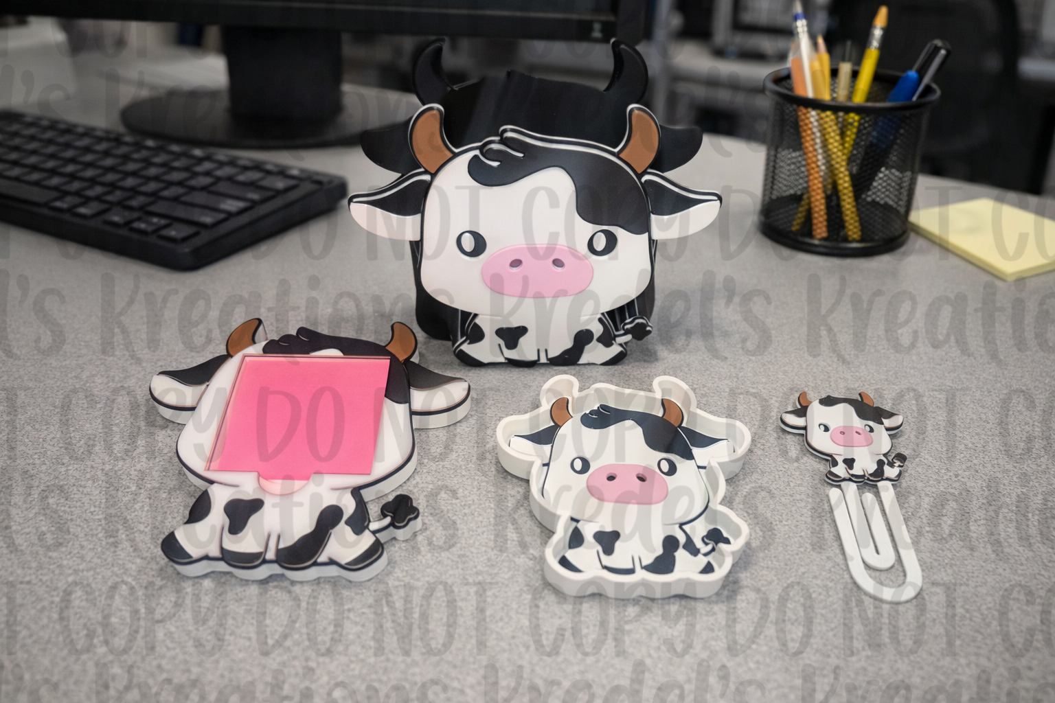 Cow Desk Set